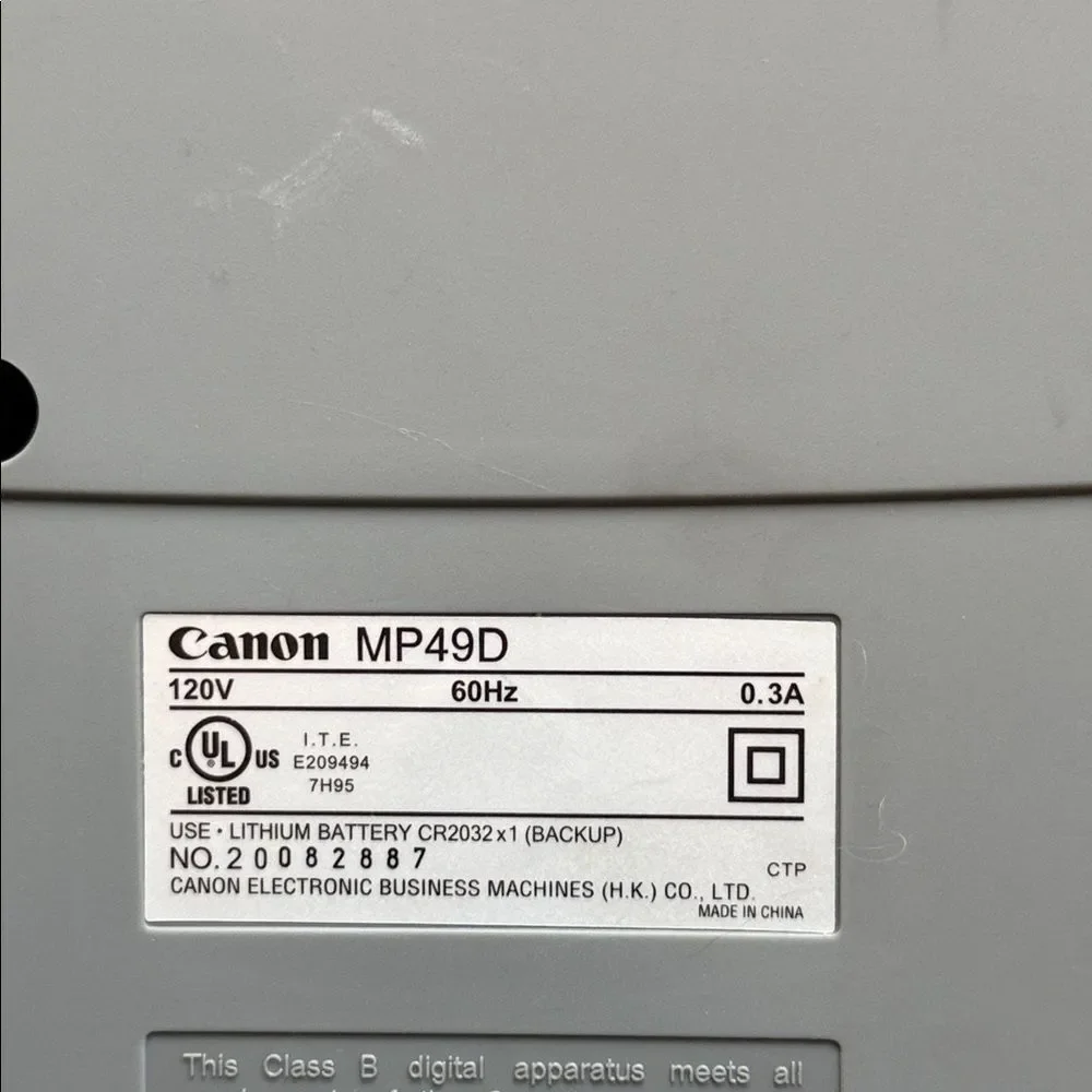 Canon MP49D Printing Calculator